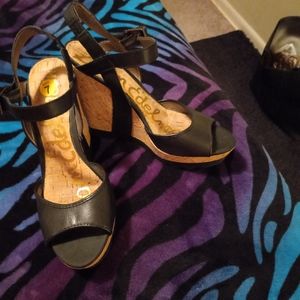 Sam Edelman ,Black wedges, size 7